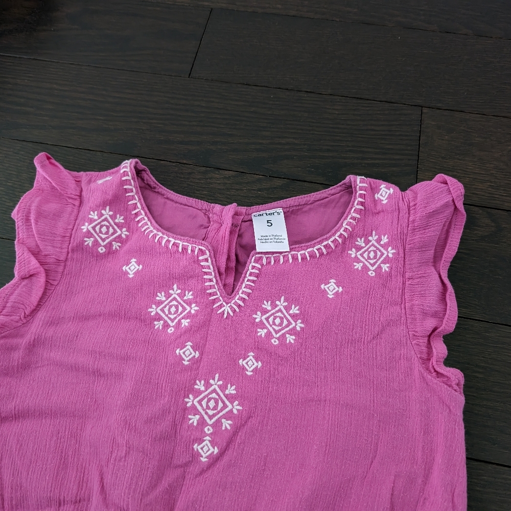 sz:5 Carter's girls magenta floral summer dress - Picture 2 of 5
